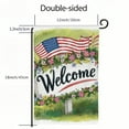 thumbnail image 3 of Shangniulu 4th of July Garden Flag Patriotic Welcome Flowers Memorial Day American Flags Vertical Double Sided Independence Day Yard Outdoor Decor White, 3 of 6