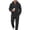 Black, variant on Mens Full Zip Fleece Hooded Tracksuit Set Two Piece Outfit with Drawstring Sweatpants and Long Sleeve Jacket for Casual Wear