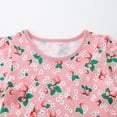 thumbnail image 5 of ibuvkizy Girls Summer Dresses Baby Princess Dress 2-7Years Childrens Clothes Wind Girls Dress Printed Girls Floral Strawberry Princess Skirt Toddler Birthday Party Gown Kids Cute, 5 of 7