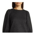 thumbnail image 2 of Anne Klein Women's Shimmer Tweed 3Q Balloon SLV Pullover, Asphalt, XS, 2 of 3