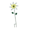 thumbnail image 1 of Molino de viento de hierro con estaca, adorno de jardín de flores, resistente a la intemperie. blanco, 1 of 9