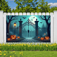 thumbnail image 5 of Halloween Theme Decorative Banner Spooky Atmosphere Jack o Lanterns Gate Design for Outdoor Decorating Holiday Party Night, 5 of 5