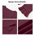thumbnail image 4 of Qaspx Womens Blouses 3/4 Sleeve Dressy Tops Casual V Neck Office Shirts, 4 of 6