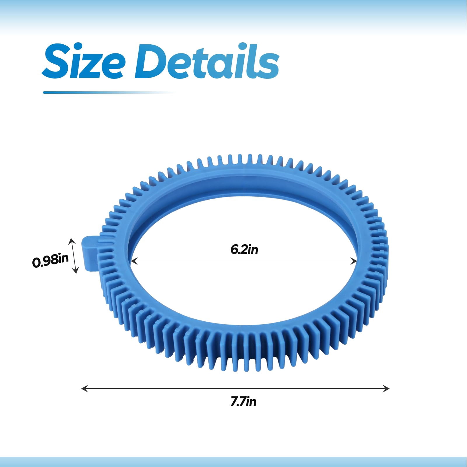 Blue Front Tire Kit with Super Hump Replacement Tires Compatible with Hayward Phoenix Poolvergnuegen AquaNaut 200, 400, 450 Pool Cleaner 2 Wheel and 4 Wheel (2 Pack)