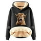thumbnail image 1 of WILLBEST Sudadera de Mujer Ladies' Cattle Winter Thick Warm Warm Solid Color Color Lamb Hoodie Coat Mediana, 1 of 4