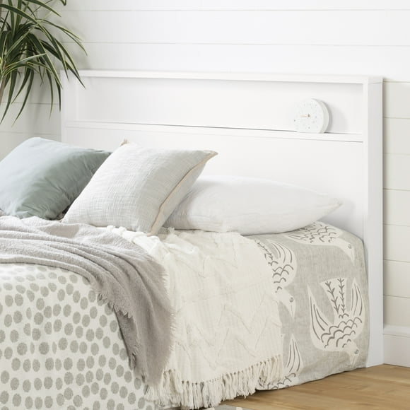 South Shore Holland Full/Queen Headboard with Storage Shelf, in Pure White