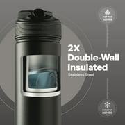 TAL 26oz Stainless Steel Ranger Water Bottle with Easy Sip Straw, Black
