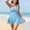 Sky Blue, variant on Women's Plus Size Solid Color Skirted One Piece Swimsuit Sports Quick Dry Tummy Control Modest Beach Bathing Suit S-5XL