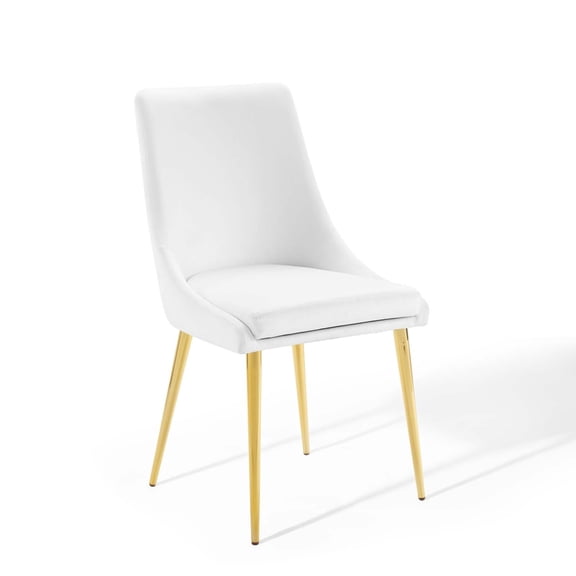 Modway Viscount Modern Accent Performance Velvet Dining Chair in White