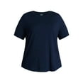 thumbnail image 3 of Terra & Sky Women's Plus Size Crewneck Tee with Short Sleeves, Sizes 0X-5X, 3 of 5