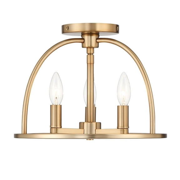 3 Light Flush Mount-Vibrant Gold Finish Bailey Street Home 49-Bel-4543590