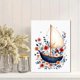 thumbnail image 2 of Qisvanset Framed Canvas Wall Art 12x16 Inch Wildflower Sailboat Girl Nautical Nursery Print Art, 2 of 5