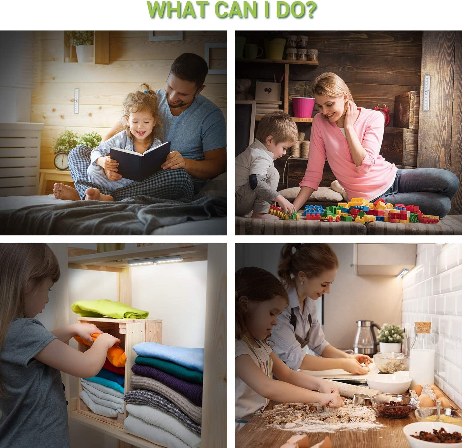 Motion Sensor Light Under Cabinet Lighting Wireless Closet Light Battery Operated LED Lights for Room Stick on Lights Under Counter Light,5Pack