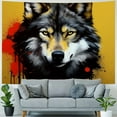 thumbnail image 4 of BCIIG Wolf Paint Splatters Tapestry Wall Hanging Unique Style Graphic Tapestries Home Wall Decor Art for Living Room Bedroom Apartment Farmhouse Dorm 40x30inch, 4 of 6