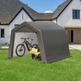 thumbnail image 2 of Outdoor Portable Storage Shelter Shed, Portable Shed with Waterproof Cover & Roll-up Zipper Door, Heavy Duty Portable Storage Tents for ATV, Motorcycle, Lawn Mowers, Garden Tools, 2 of 7