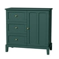 thumbnail image 2 of HLR Modern 32" Accent Cabinet 3 Drawers & Door, Wood Sideboard with Storage for Living Room, Green, 2 of 7