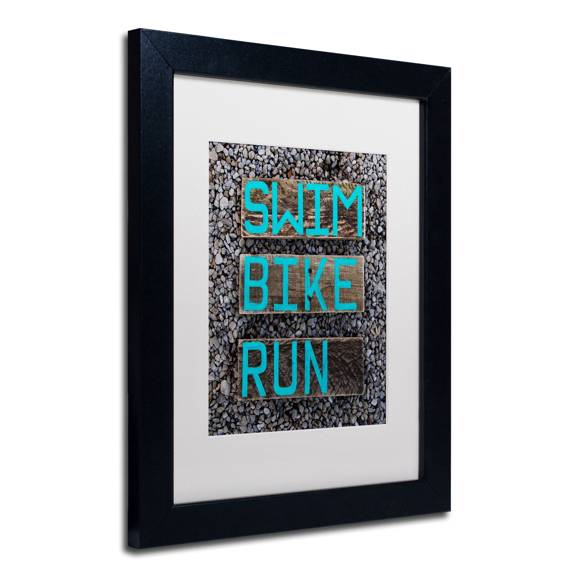 Trademark Fine Art 'The Triathlete' Canvas Art by Nicole Dietz, White Matte, Black Frame