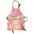 thumbnail image 1 of Love What You Do Apron, Pastel Colored Bokeh Effect Background with Motivation Phrase, Unisex Kitchen Bib with Adjustable Neck for Cooking Gardening, Adult Size, Pale Peach Pale Yellow, by Ambesonne, 1 of 4