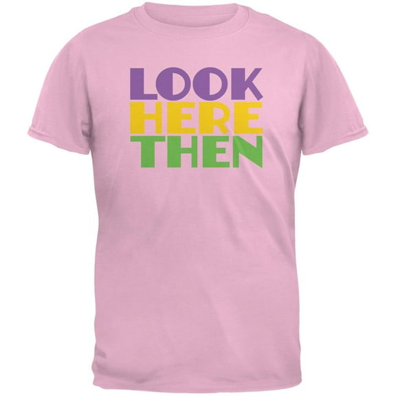 Mardi Gras Flash For Beads Funny Pink Adult T-Shirt - Small