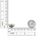 thumbnail image 6 of Gem Stone King 18K Yellow Gold Plated Silver London Blue Topaz and Red Created Ruby Engagement Ring for Women | 2.75 Cttw | Oval 9X7MM | Gemstone November Birthstone | Size 9, 6 of 6