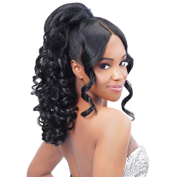 Zury Sis Miss Bang Pony Lace Part Drawstring – Lexi | Bang Style Ponytail with Natural Lace Part