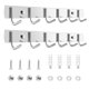 thumbnail image 1 of Set of 2 Multipurpose Stainless Steel Wall Hooks 6 Hook Rack for Coat and Towels Practical Bathroom Clothes Hanger, 1 of 4