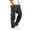 Black, variant on Men's Cargo Pants - Multi-Woven Fabric, Elastic Waist, Solid Color, Street Style with Deep Pockets for Casual & Sports