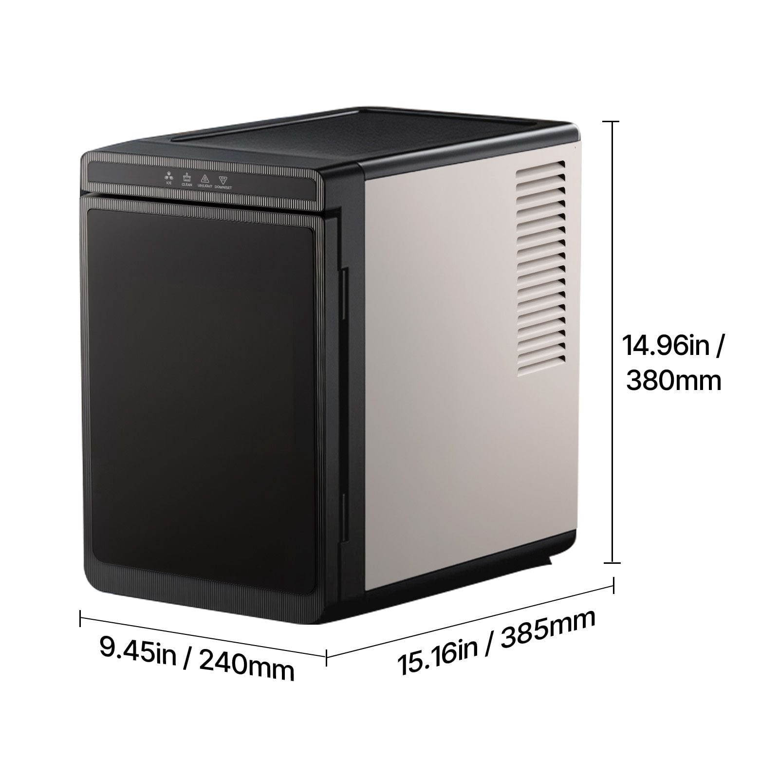 Compact Ice Maker Machine,26lbs Daily Output,Self-Cleaning Portable Ice Maker with Scoop for Countertop,Makes Square Ice Cubes for Home,Office,Party,Travel