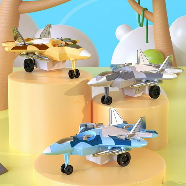 Sentmoon Girls Toys Encourages Parent-Child Bonding Children's Inertial Drive 360 Trick Pulley Fighter Toy Rotating High Speed Sliding Simulation Plane Gift Boy Funny Toy