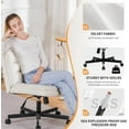 thumbnail image 4 of COMHOMA Armless Office Desk Chair, Criss Cross Chair with Wheels, Velvet Fabric Padded Cross Legged Office Chair, Wide Seat Adult Vanity Chair for Home Office , Beige, 4 of 9