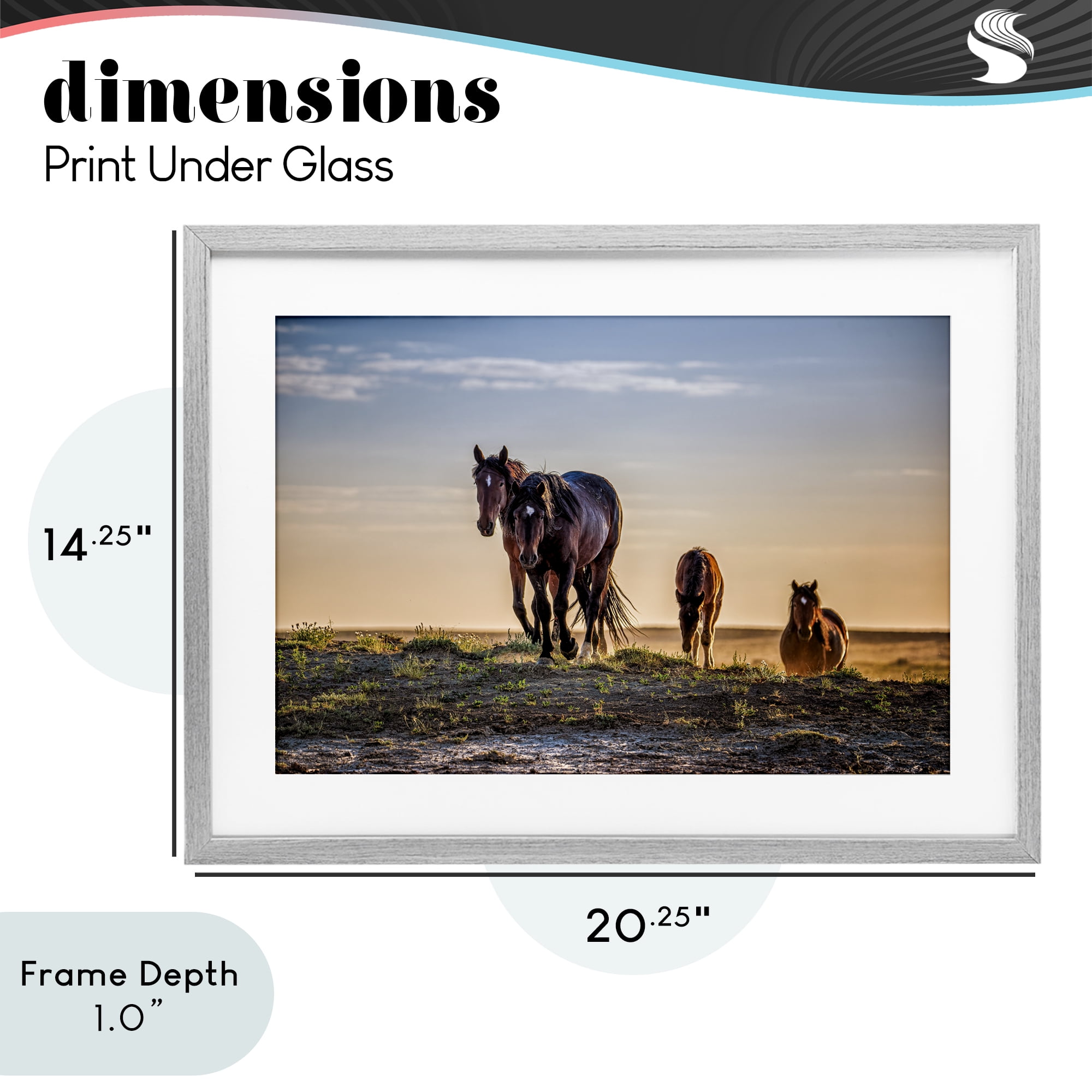 Stupell Industries Horses Coming Home Gray Framed Print Under Glass, design by Tim West