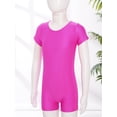 thumbnail image 5 of Oyolan Kids Boys Girls Short Sleeves Gymnastics Leotard Jumpsuit Unitard Ballet Dance Dancewear Rose 14, 5 of 7