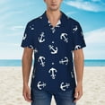 thumbnail image 2 of Kll Men'S Hawaiian Shirt Short Sleeve Button Down Beach Shirts-Nautical Themed Simple Anchors, 2 of 7