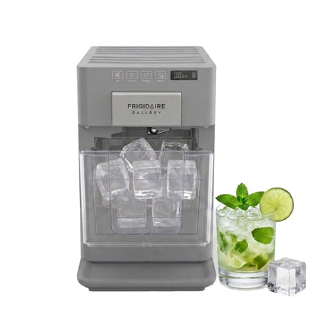 Frigidaire Gallery 22 lbs. Premium Artisanal Square Ice Maker, Self-Cleaning Ice Machine with Touch Controls, Grey FGIC523