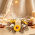 thumbnail image 4 of Artificial Fall Candle Rings for Pillars,Mini Candle Rings Wreaths,Artificial Autumn Candle Wreath with Flowers and Pumpkin,Small Pumpkin Wreath for Halloween Autumn Tabletop Home Decor,Z-Gold, 4 of 7