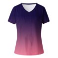 thumbnail image 4 of Cyber & Monday Deals LYXSSBYX Womens Tops V Neck Short Sleeves Clearance Women's Fashion Printing Casual V-Neck Short Sleeve Loose T-Shirt Tops, 4 of 4