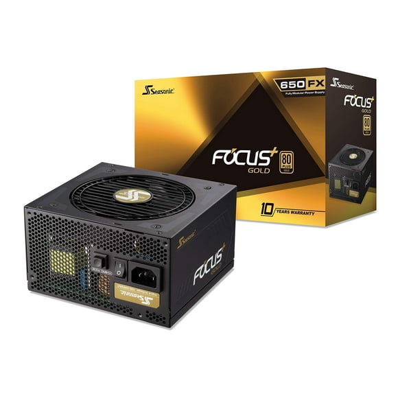 Seasonic FOCUS GX-650 - 650W - 80+ Gold - Full-Modular - ATX Form Factor - Low Noise - Premium Japanese Capacitor - 10 Year Warranty - Nvidia RTX 30/40 Sup