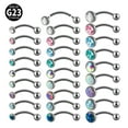 thumbnail image 3 of 1PC Titanium Internal Thread Curved Stem Eyebrow Ring Ear Stud Zircon Opal Ball Belly Button Ring Earrings Body Piercing Jewelry ZR, 3 of 6