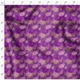 thumbnail image 4 of Soimoi Tissu Crêpe polyester Violet Imprimé Feuilles & Roses 1 Yard 42 Pouces de Large, 4 of 5