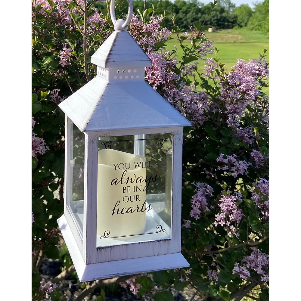 Sympathy Candle Holder Vintage Lantern Gift with Message for Funeral Or