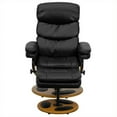 thumbnail image 1 of Flash Furniture Fauteuil Inclinable Noir Contemporain et Pouf avec Base, 1 of 4