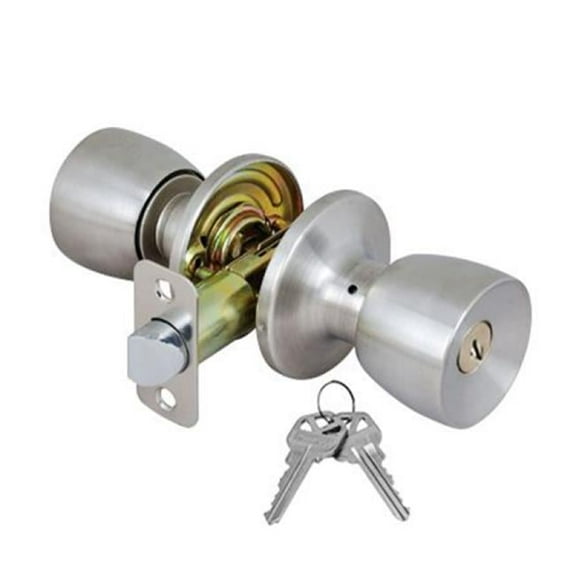 Entry Lock Stainless Finish Tulip Knob