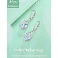 thumbnail image 5 of VESITIM 925 Sterling Silver Butterfly Dangle Earrings for Women March Birthstone Aquamarine Butterfly Earrings Jewelry Gift, 5 of 7