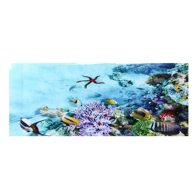 Oubit Fish Tank Background Sticker,Background Poster Decorative Painting Aquarium Decorative Sticker Fish Tank PVC Sticker Meticulously Designed