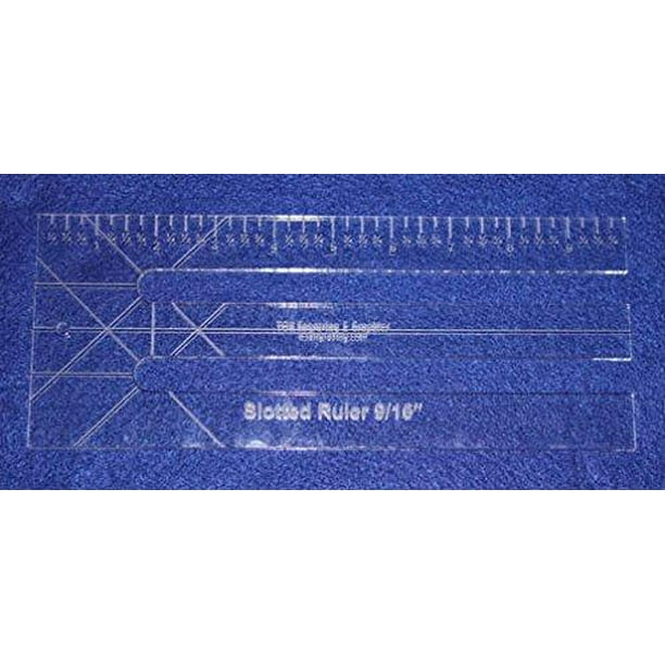 10" SlottedRuler 9/16" Slots Acrylic 1/4" thick. Quilting/Sewing