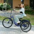 thumbnail image 6 of MOONCOOL 24"/26" Electric Tricycle for Adults, 350W 36V 7 Speeds Electric Trike Motorized Three Wheel Electric Bikes Bicycle with Large Basket for Women Men, 6 of 10