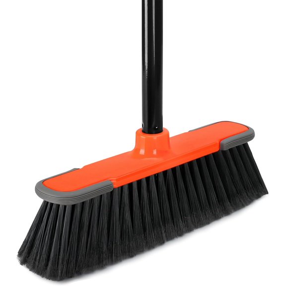 Broom for Sweeping Indoor 54''Long Handle Soft Bristle Brooms,Indoor Broom for Floor Cleaning House Broom for Kitchen Lobby Patio Yard