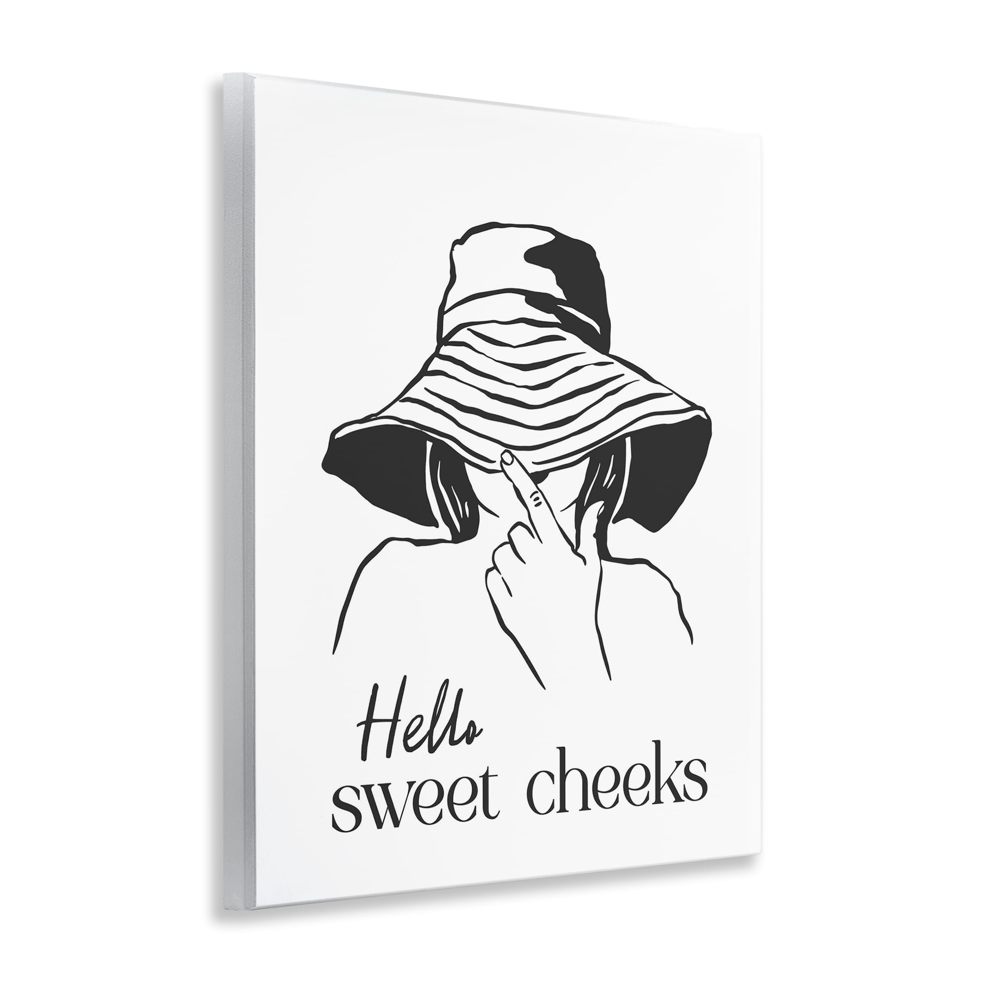 Stupell Industries Sweet Cheeks Bathroom Greeting Wall Plaque Art, design by Lettered and Lined