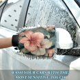 thumbnail image 6 of Qxltty Exotic Pink Flowers Car Wash Mitt 2pcs Scratch Free Lint-Free Antistatic Microfiber 7.09×10.24in, 6 of 8