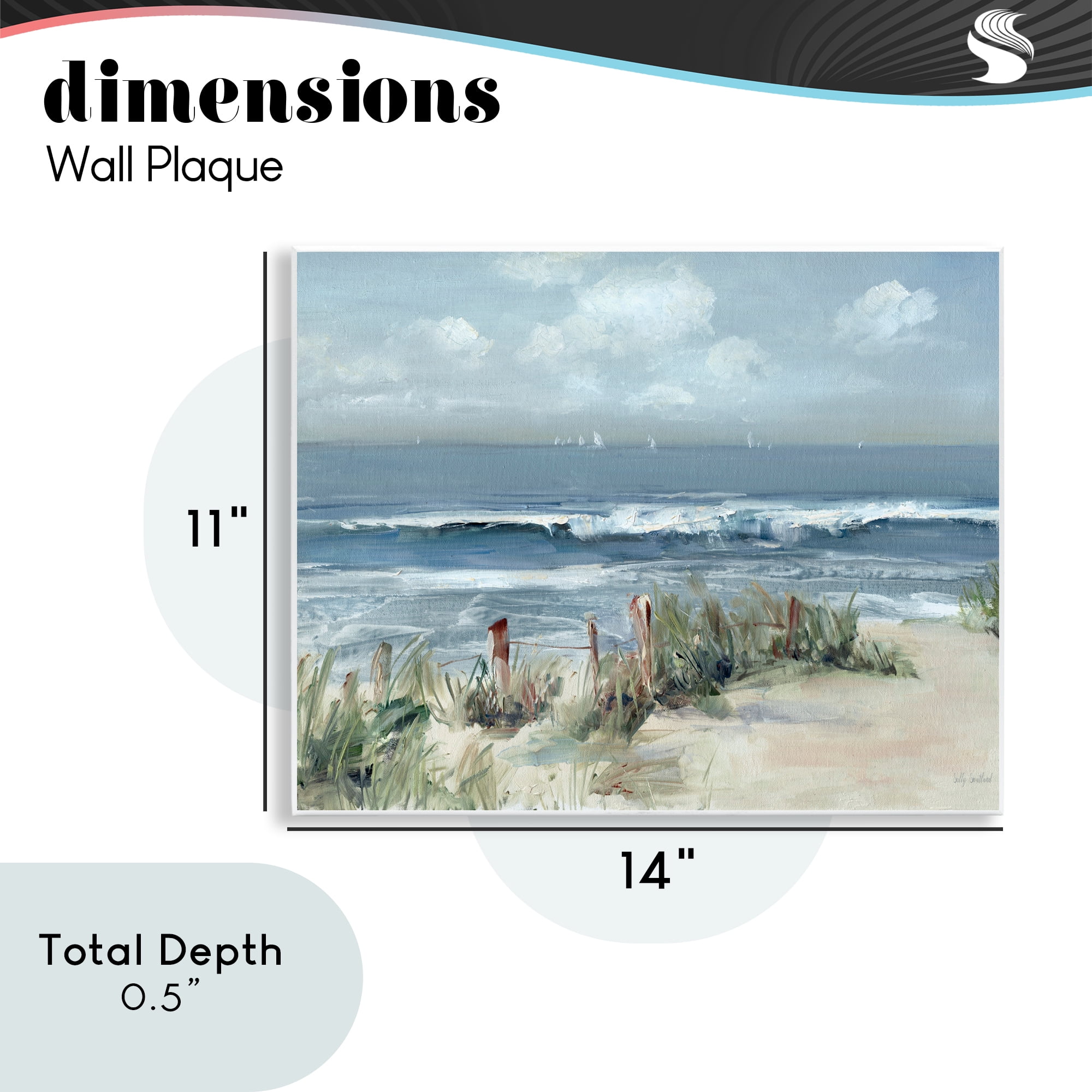 Stupell Industries Brushed Expression of Coast Wall Plaque Art, design by Sally Swatland